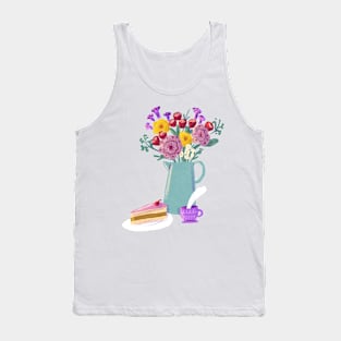 Cake Flowers and Tea Tank Top